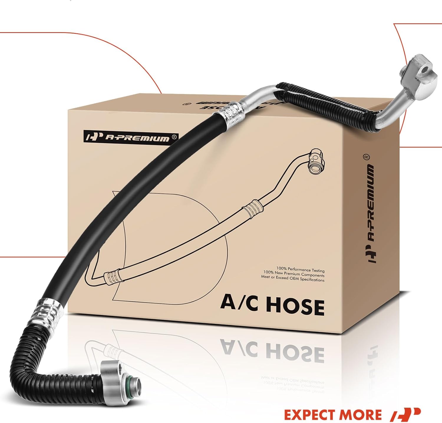 A-Premium A/C Suction Line Hose Assembly Compatible with Ford Transit Connect 2010 2011 2012 2013 ELECTRIC L4 2.0L, Compressor to Evap