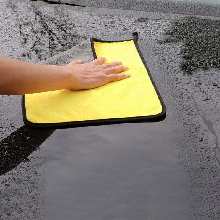 Image of Microfiber Cloth - 3 pcs - 40x40 cms - 500 GSM Yellow Multipurpose Cleaning Cloths - Super Soft, Lint-Free & Reusable - Ideal for Car, Kitchen, Glass & Home Cleaning.