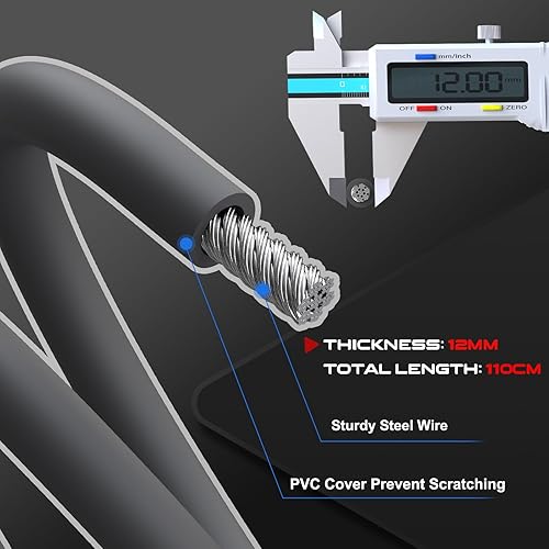 Miniatura 6 de Cerradura eléctrica para scooter, cerradura de bicicleta, cerradura de combinación de 4 dígitos, cerraduras de bicicleta antirrobo de 3.6 pies0.472