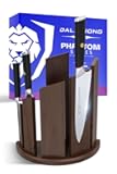 Knife Block Set -6pc- Magnetic Knife Stand-Phantom Series-Japanese High-Carbon AUS8 Steel-Knife Kitchen Set-Pakkawood Handle-Men's Valentines Gift