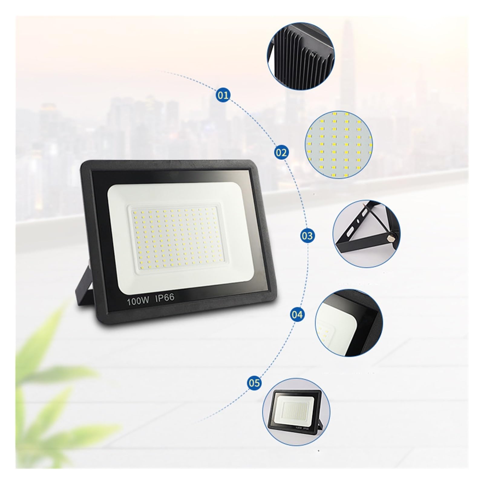 Fari LED da Esterno, 20W 30W 50W 100W LED Proiettore for Esterni IP66 Proiettore Impermeabile Riflettore Faretto da Giardino Parete Esterna Impermeabile,per piazzali, Cortili, Garage e Altro