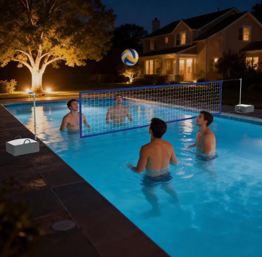 Myodal Pool Volleyball Net Set with LED Lights
