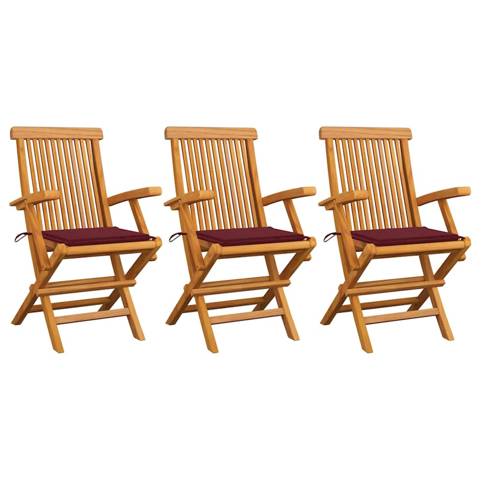 Chaises de jardin en teck massif pliables avec coussin pour vos repas en terrasse