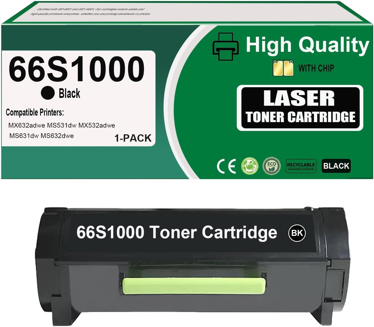 66S1000 Toner Cartridge Compatible for Lexmark 66S1000 Toner
