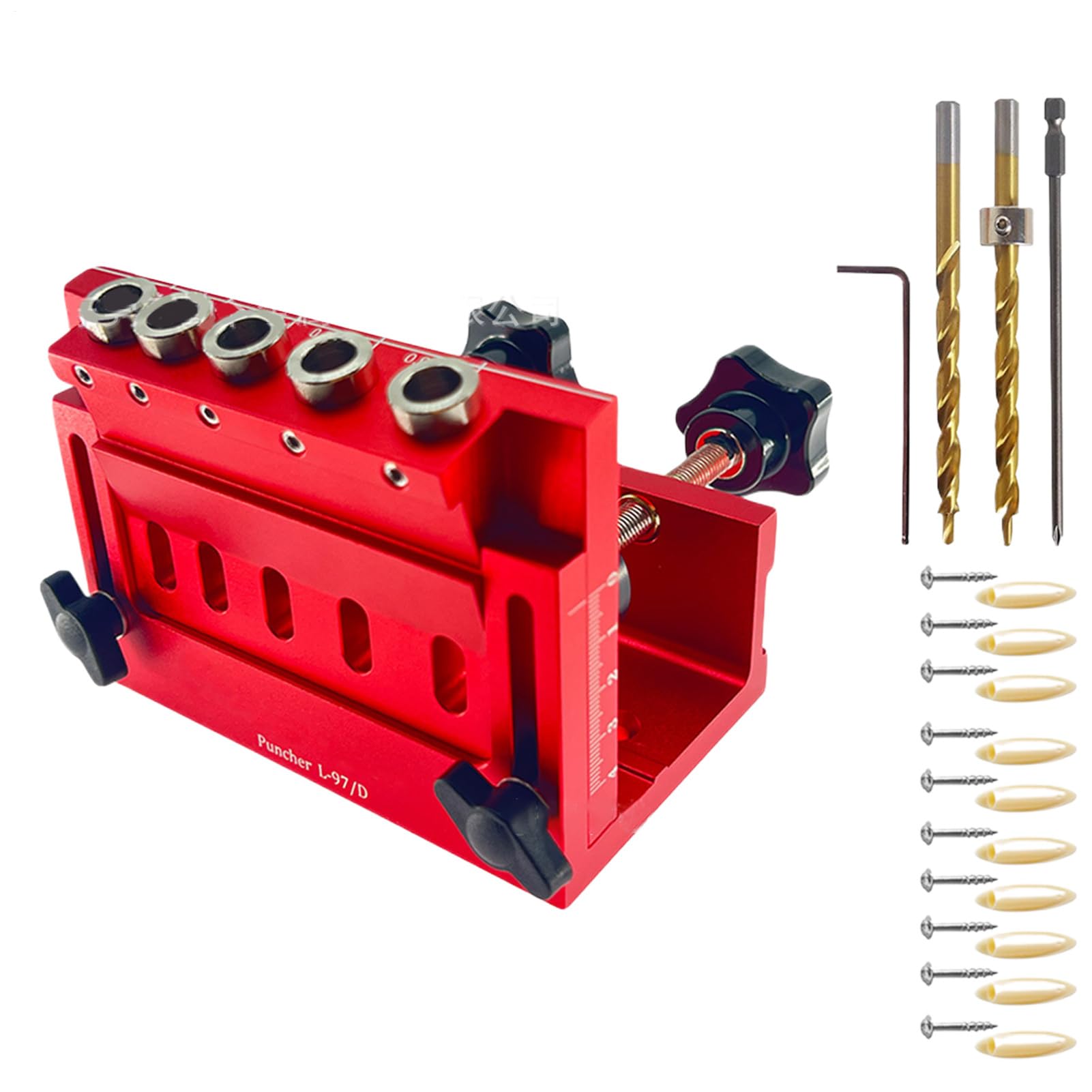 Pocket Hole Jig Lochlocator Dübel-Set | Effiziente Aluminiumlegierung Positionierhilfe Führungswerkzeug für Holzwerken Enthusiasten Profis & Einsteiger
