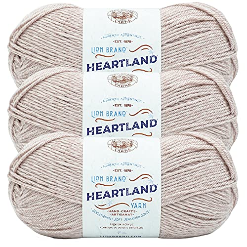 Image of Lion Brand Yarn Heartland Yarn, Worsted-Weight Yarn for Knitting, Crocheting, and Crafting, 3 Pack, Wolf Trap