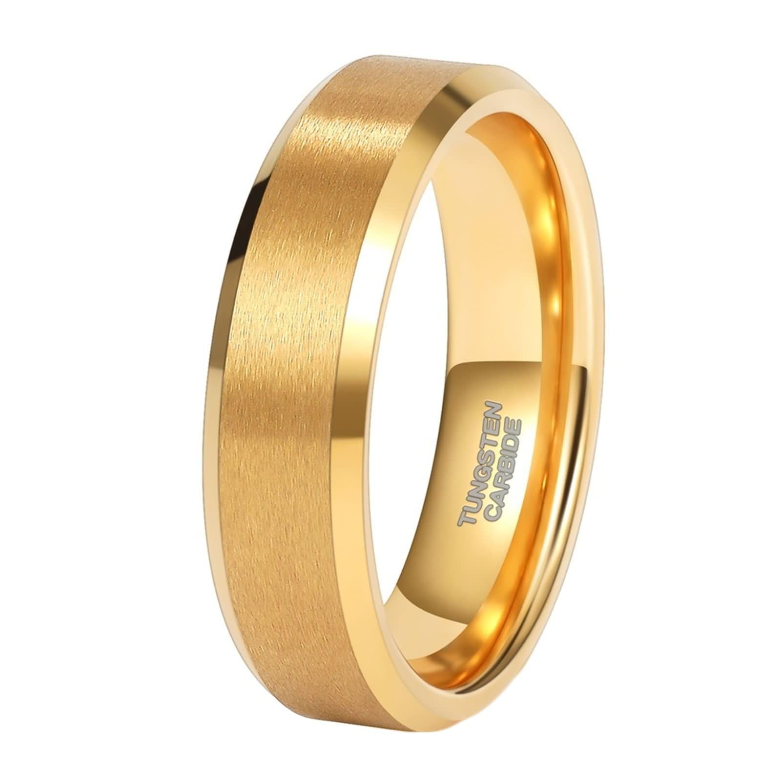 Anelli con Inciso Tungsteno Coppia, 2MM/4MM/6MM/8MM Rotondo Opaco Fede Nuziale per Uomo in Oro