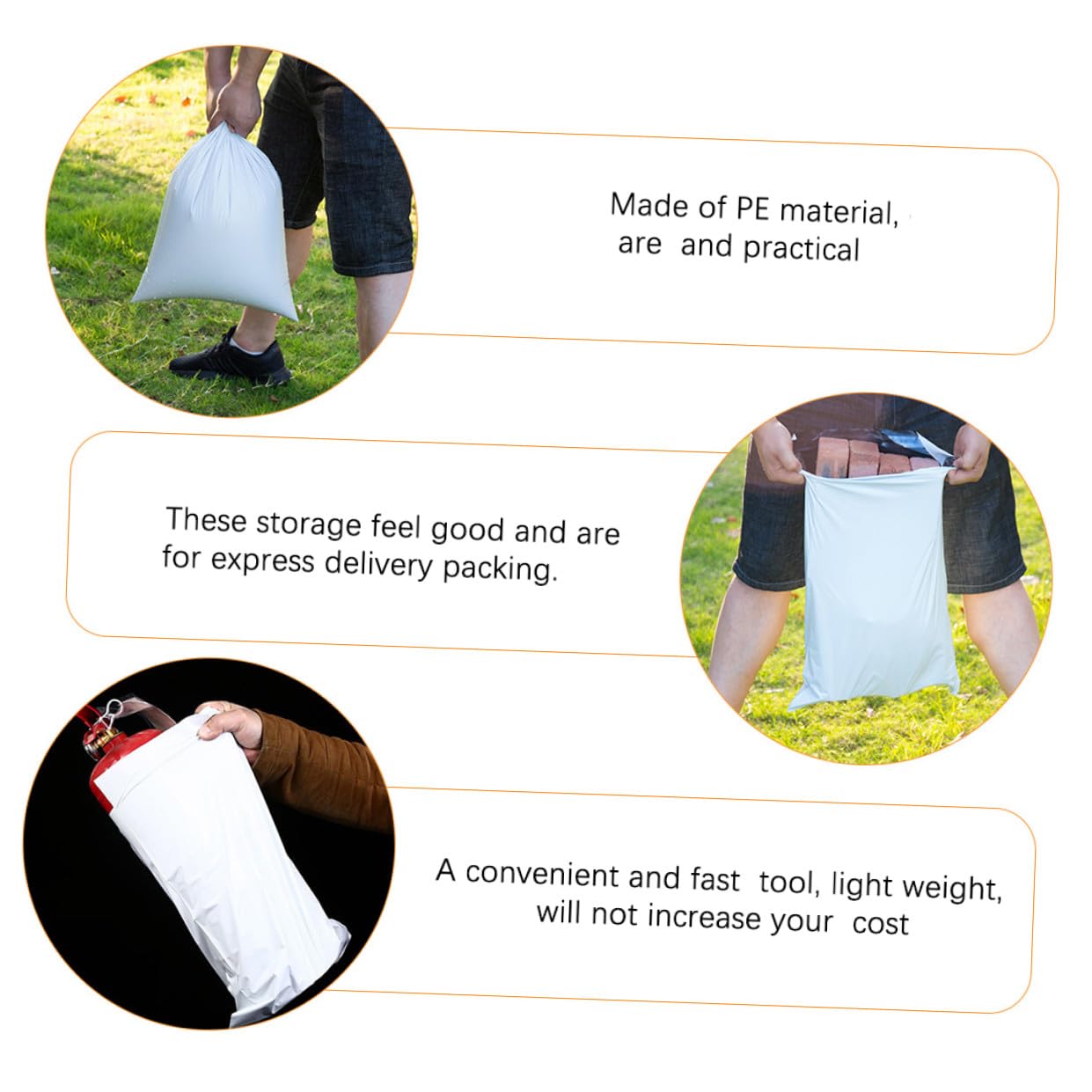 Zerodeko 100 pièces Courrier Plastique Épais Autocollants Sacs Expédition Robustes et Étanches pour Envoi Colis et Emballage Postal