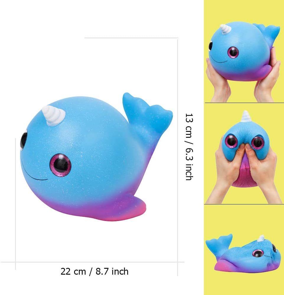 Anboor Inches Galaxy Unicorn Whale Squishies Jumbo Narwhal