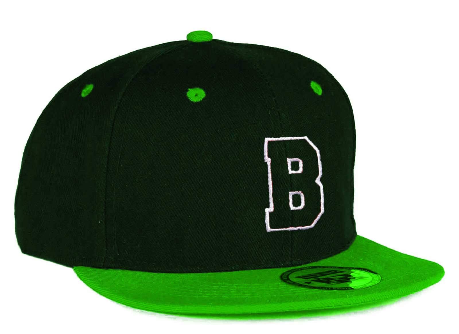 Mfaz Morefaz Ltd Boys B Youth Kids Hat Snapback Green Flat Peak Hat Oy Girl Aseball Cap A-Z Alphabet (B)
