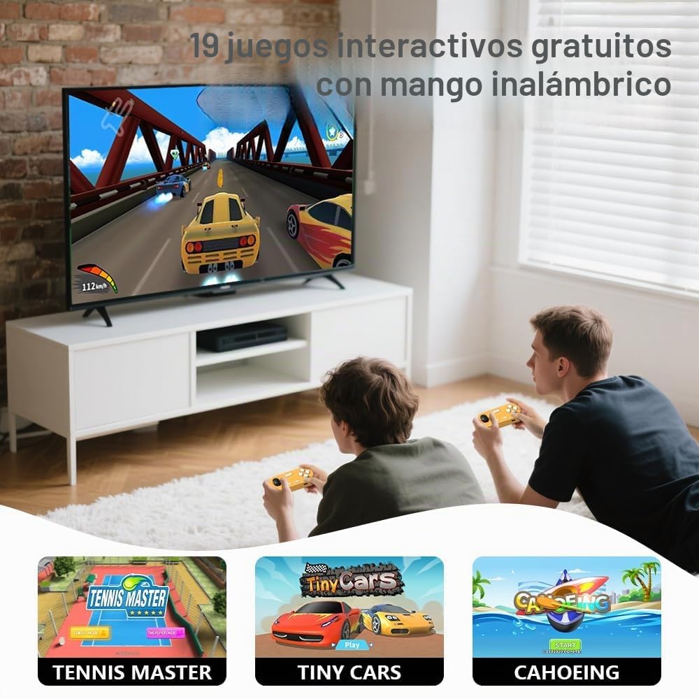 Consola de juegos de TV, consola de videojuegos de 4 GB de RAM + 64 GB de ROM, máquina con control somatosensorial inalámbrico Gamepad Plug and Play, interactiva para niños y adultos, para noches de