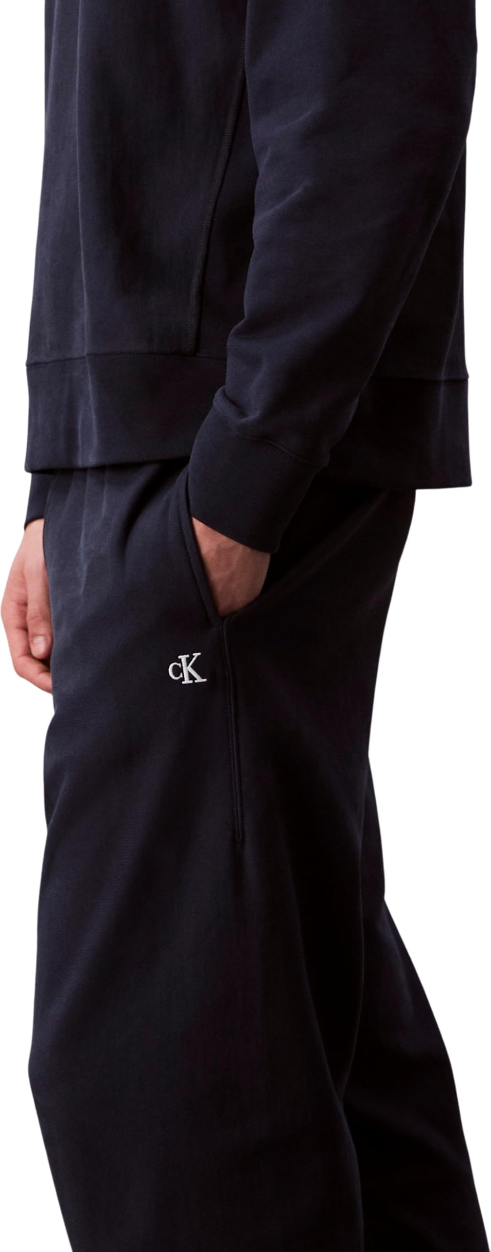 Calvin Klein Pantalón de chándal Hombre Terry Monogram con Cintura Ajustable