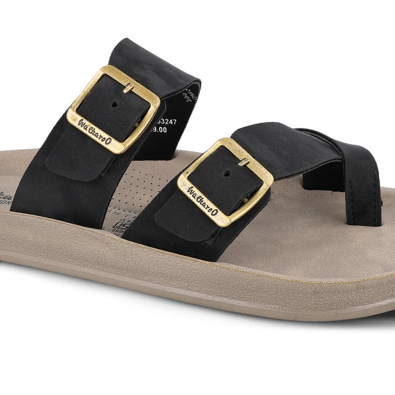 Image of WALKAROO Men's Slip-On Sandals|Soft Cushion Footbed, Adjustable Dual Buckle Straps,Lightweight Flexible Sole, Anti-Slip|Daily Wear, Casual,Office Wear Sandals|WGR53247