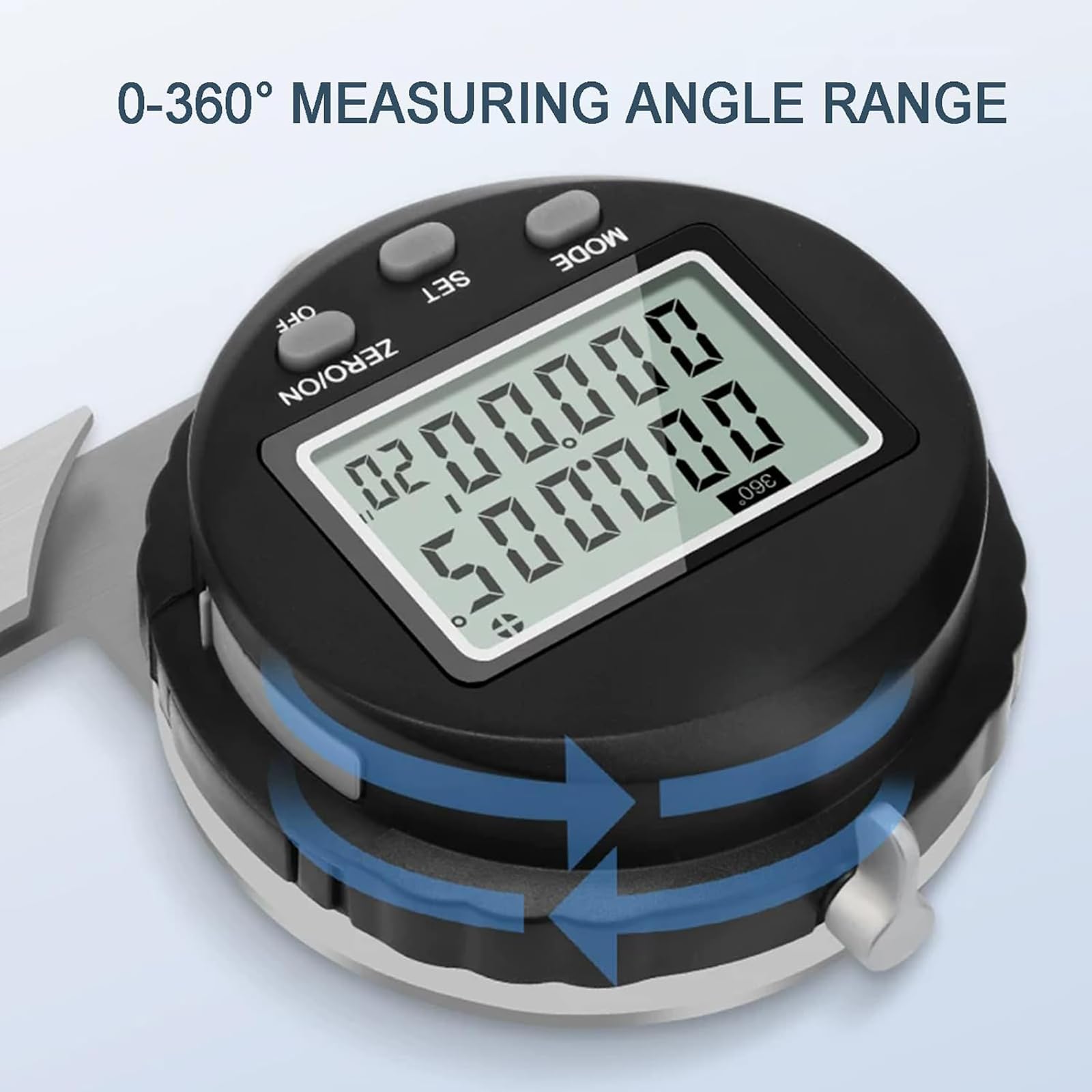 Goniómetro Universal Desmontable De Acero Inoxidable, Buscador Y Medidor De ángulos Ajustables (0-360°) con Pantalla Digital LCD, Resolución De 0,005° Y Diseñado para Carpintería