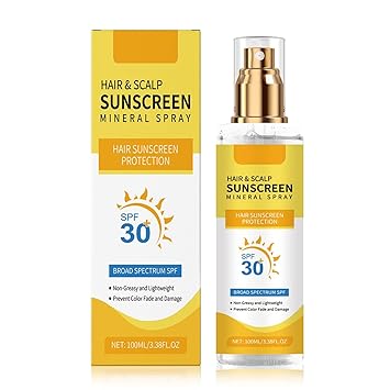 Hair & Scalp Sunscreen Spray SPF 30 | Color-Lock UV Shield for Dyed/Highlighted Hair | Weightless Invisible Mist | Reef-Safe & Vegan Formula | Beach-Pool-Daily Essential 1