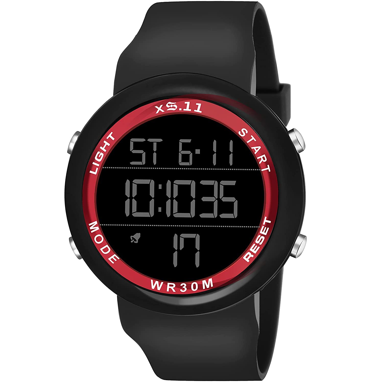 Emartos Rubber Unisex Red Dial Day And Date Multifunction Digital Watch For Men And Women, Band_Silver (B0B4GB781M) Amazon Price History, Amazon Price Tracker