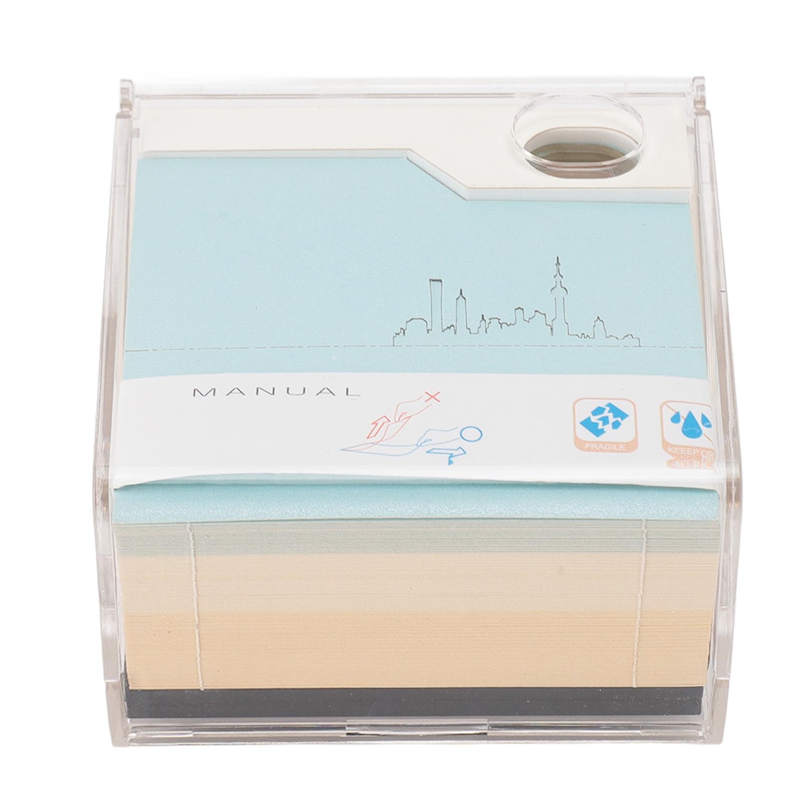 Sorandy Note su Stick 3D, Squisita Tecnologia di Intaglio di Carta Strappata a Mano, Ornamento Desktop con Porta a Penna Leggera, Ufficio, Dormitorio degli Studenti