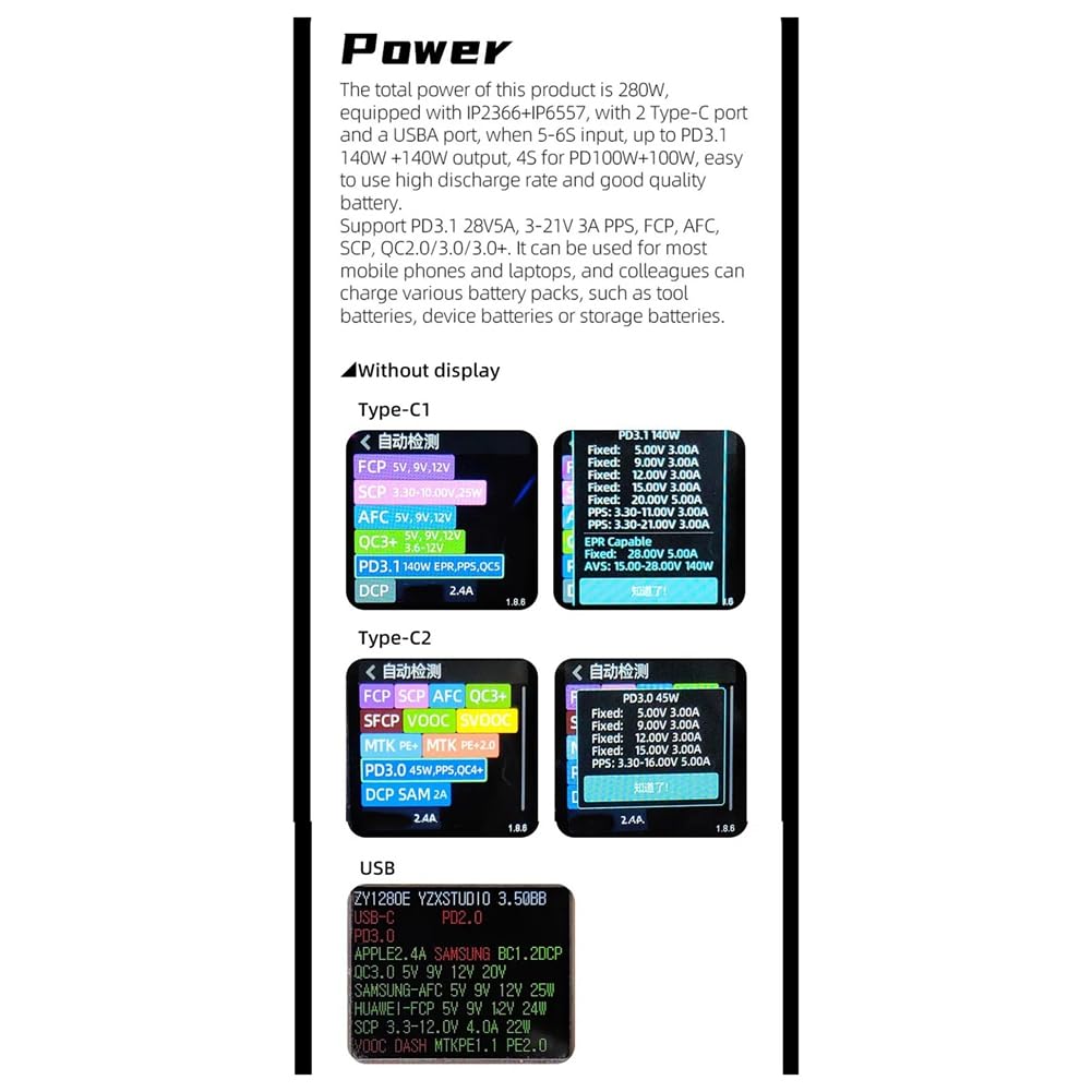 Module de Charge Bidirectionnelle de Carte Mère de Powerbank DIY 6S avec Écran Couleur 0,96 Pouce