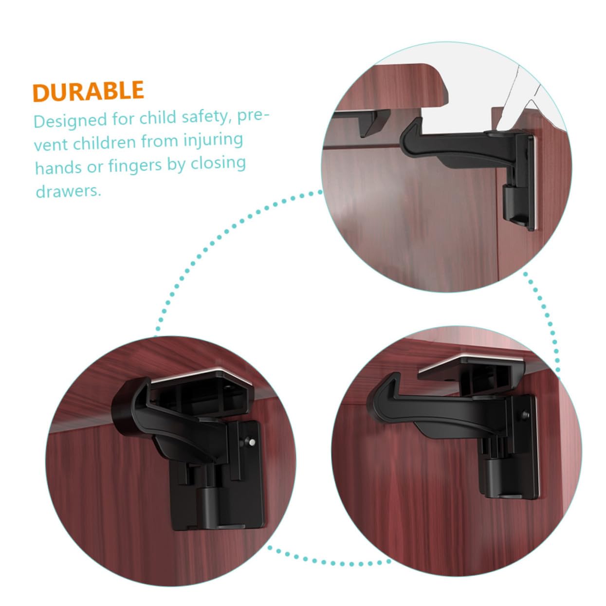 Mipcase 10 Cerraduras de Cajón a Prueba de Bebés Diseño Invisible y Material Abs para Armarios, Fáciles de Abrir por Adultos, Ideales para Seguridad Infantil Hogar