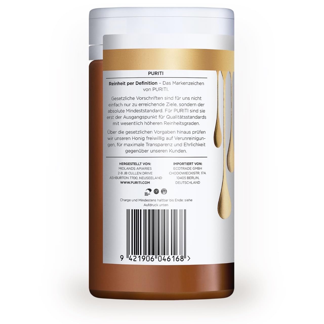 PURITI Manuka Honig MGO 400+ 500g aus Neuseeland mit zertifiziertem Methylglyoxal Gehalt - Laborgeprüft, Direktimport, reines Naturprodukt, frei von Zusatzstoffen