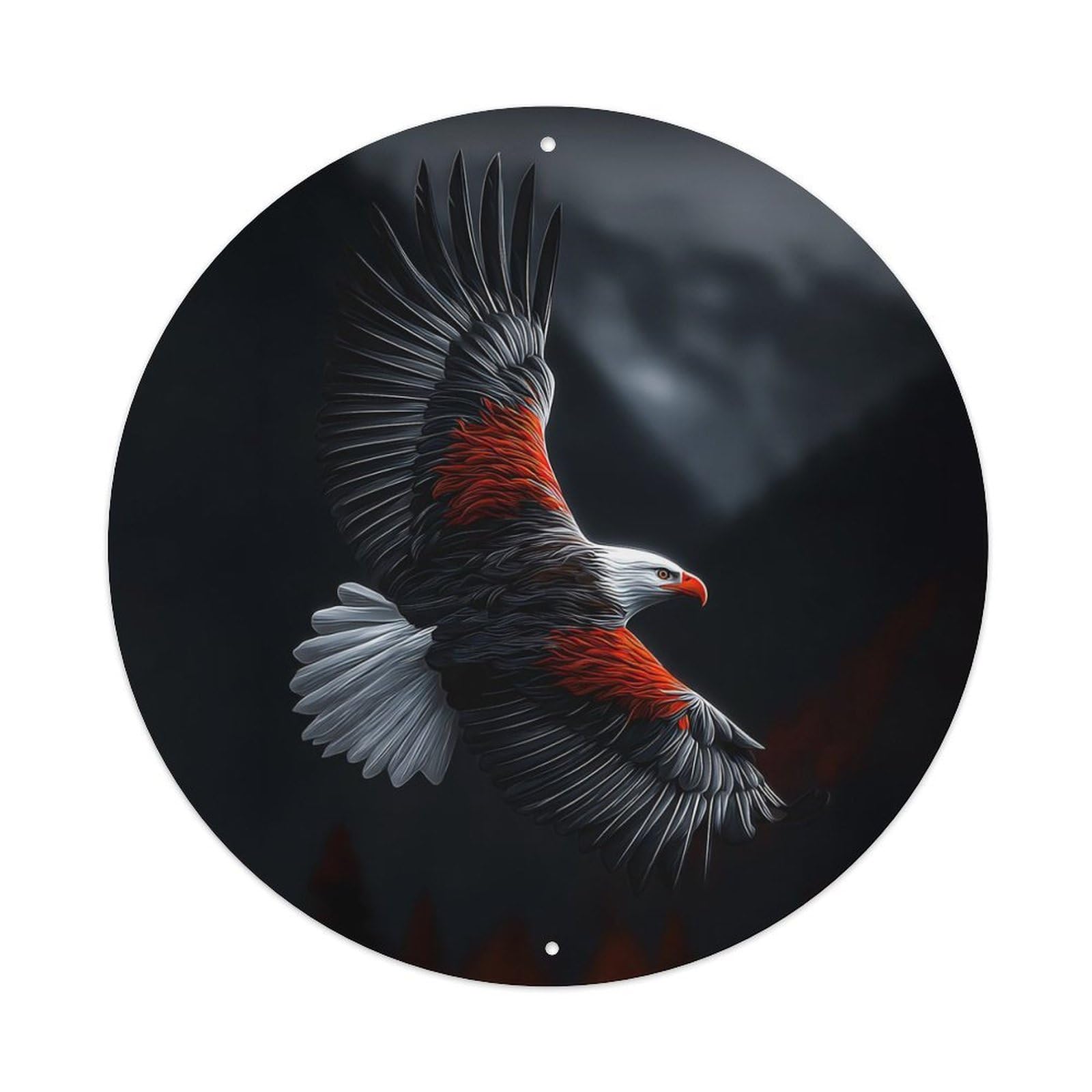 Animal Bald Eagle Bold Contrast Cool Raptor Rugged Graphic Vintage Metal Tin Sign Plaque Wall Decor for Cafe, Club Bar, Office, Garden Metal Poster 8x8Inch