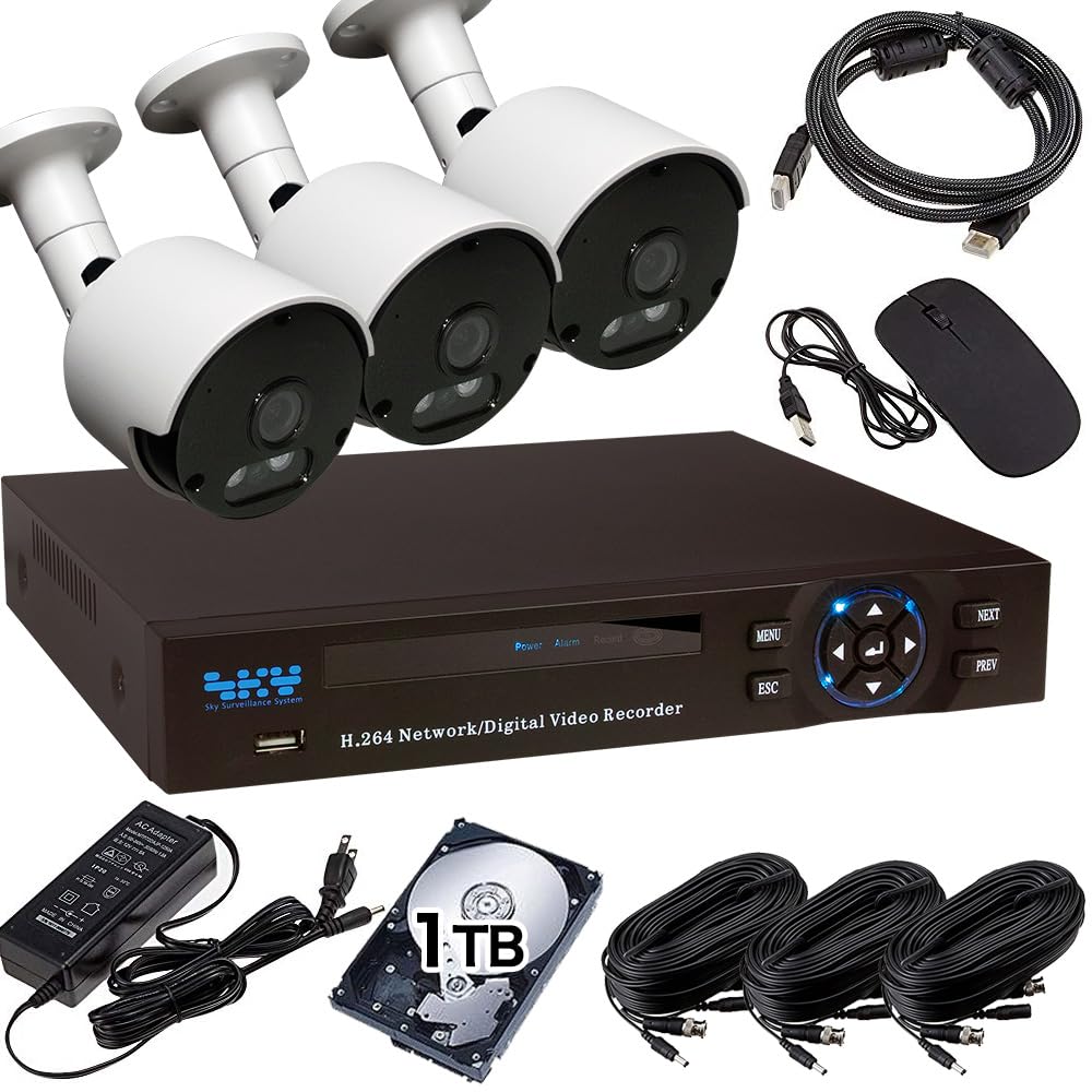 Amazon.co.jp: 防犯カメラ 監視カメラ 3台 録画機セット 屋外