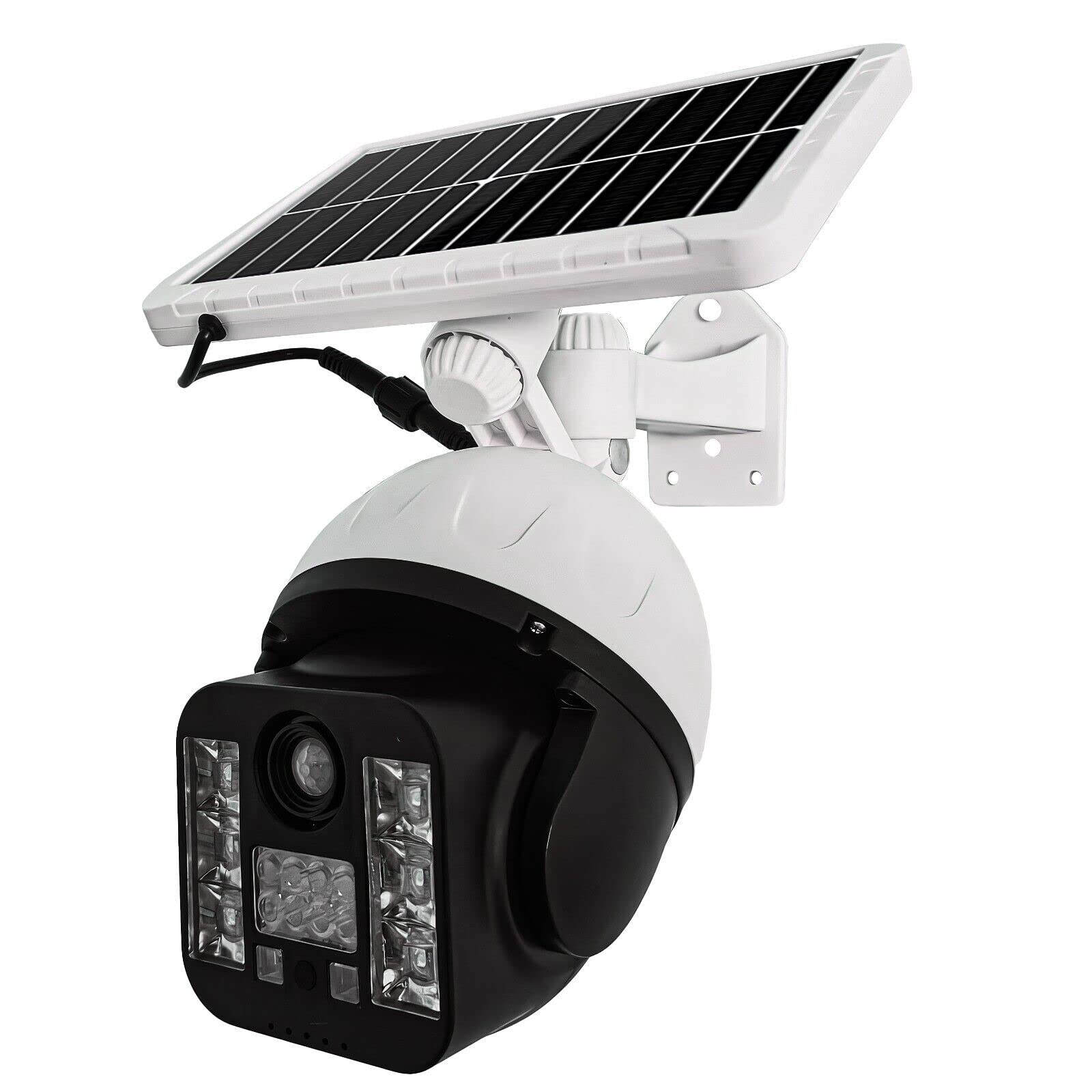 Telecamera Finta Da Esterno Con Ricarica Pannello Solare, Lampada led Da Strada Faro led Con Sensore Di Movimento, Videocamera Finta Per Sicurezza 30 Led - 60 watt