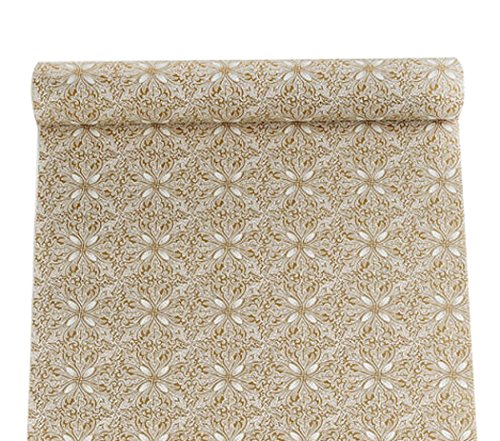 Self Adhesive Vintage Gold Floral Wallpaper Shelf Liner Dresser Drawers Cabinet Sticker 17.7 X 196 Inches #TOP1