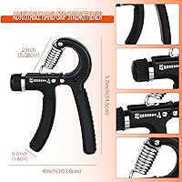 Vista 3 de 2 piezas de fortalecedor de agarre de mano, exprimidor de entrenamiento de mano, resistencia ajustable de 11 a 132 libras (11.0-132.3 lbs)