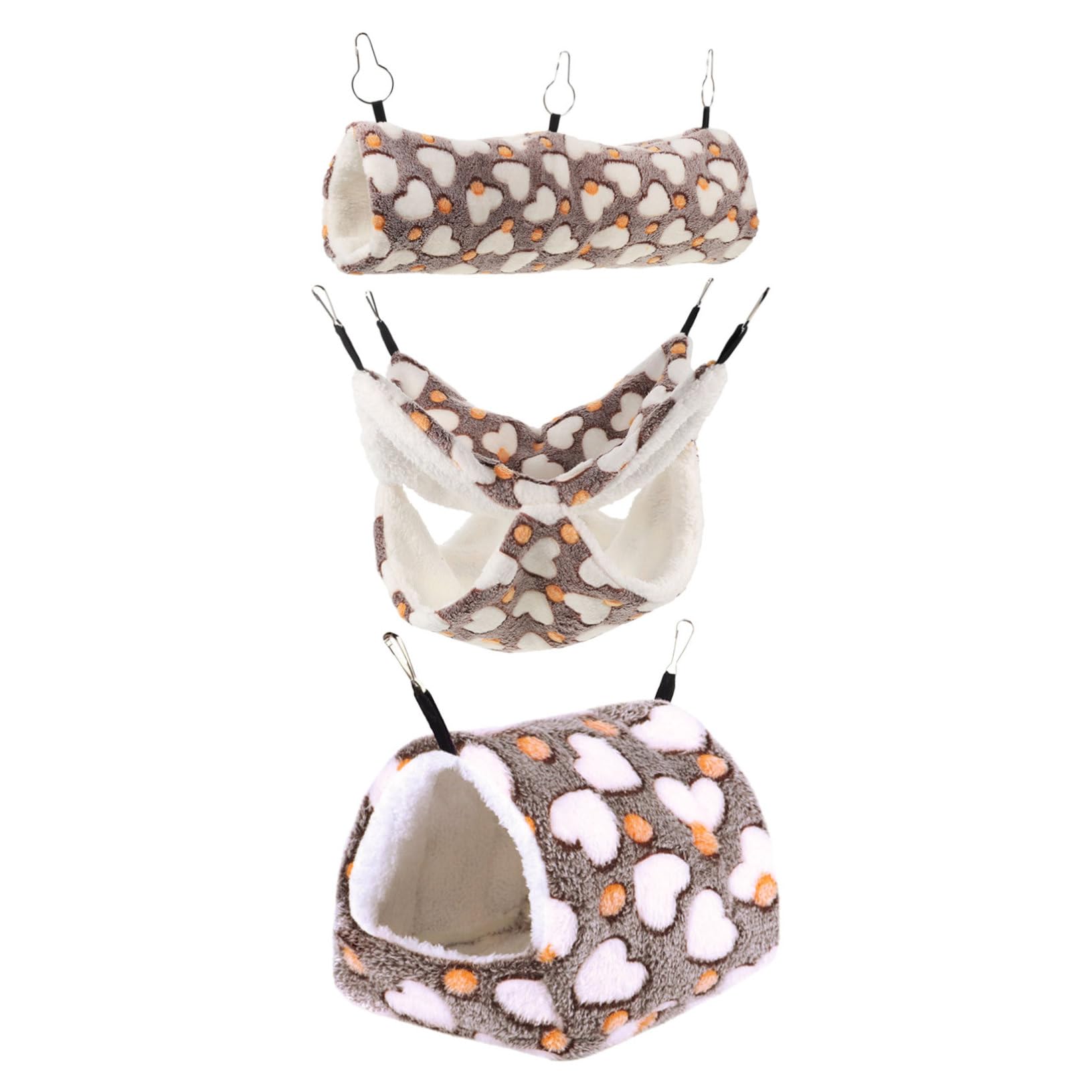 Hohopeti 3pezzi Letto per Criceti Tunnel per Topi Amaca per Furetti Accessori per Piccoli Animali Domestici Nido Caldo per Criceti Casa per Cincillà Nascondiglio per Porcellini