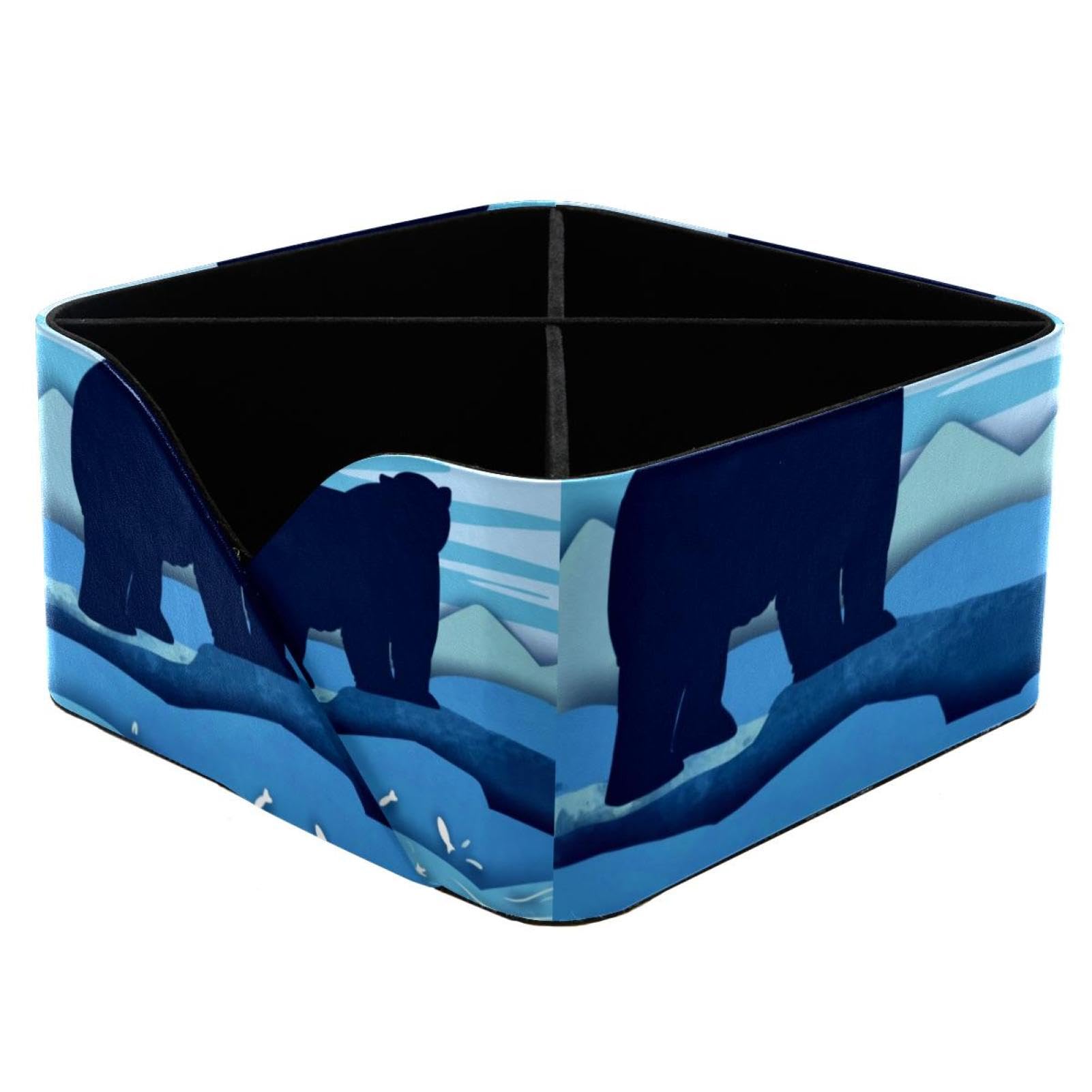Organiseur de bureau rectangulaire ours : compartiments cosmétiques