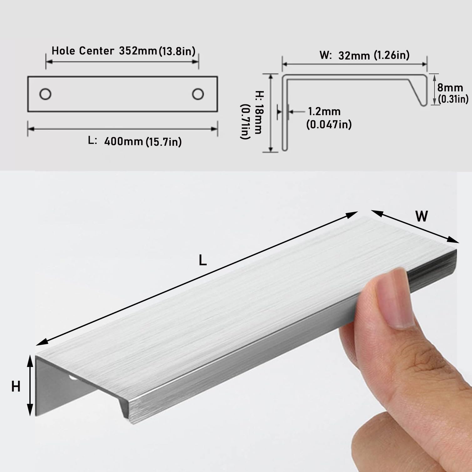 Amazon.co.jp: 食器棚ドア取手 隠しドアハンドル アルミ合金