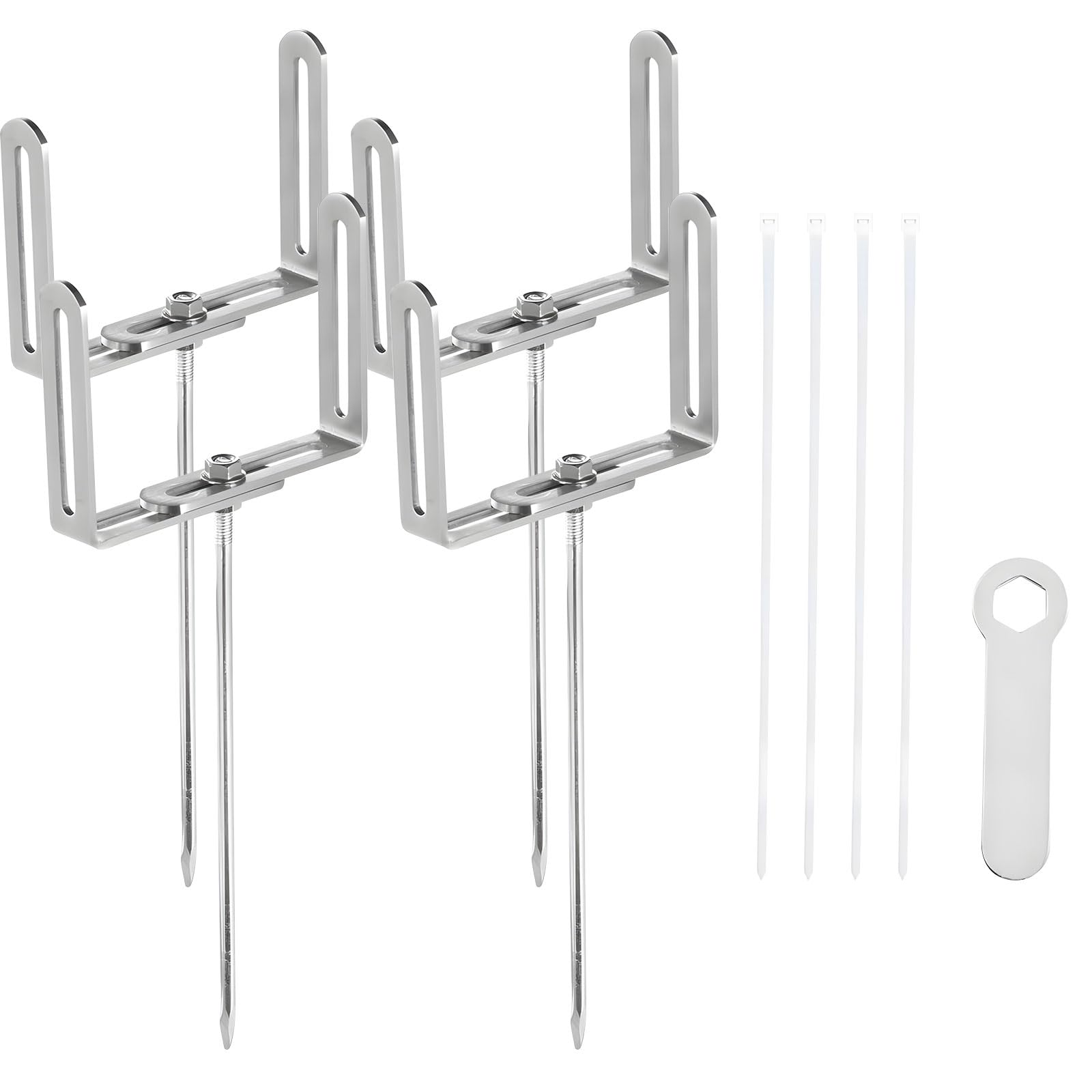 Msioytog 20Cm Of 4 Resistance Downspout Supports For Various Pipe Sizes Simple Setup In Outdoor Galvanized Steel Bracket