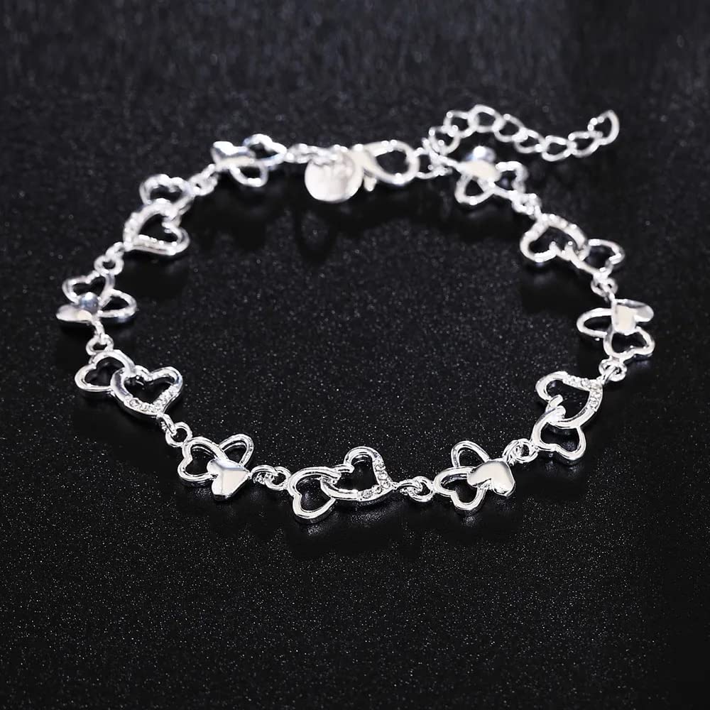 Amazon.co.jp: 925 スターリングシルバーブレスレット女性用ワイルド 