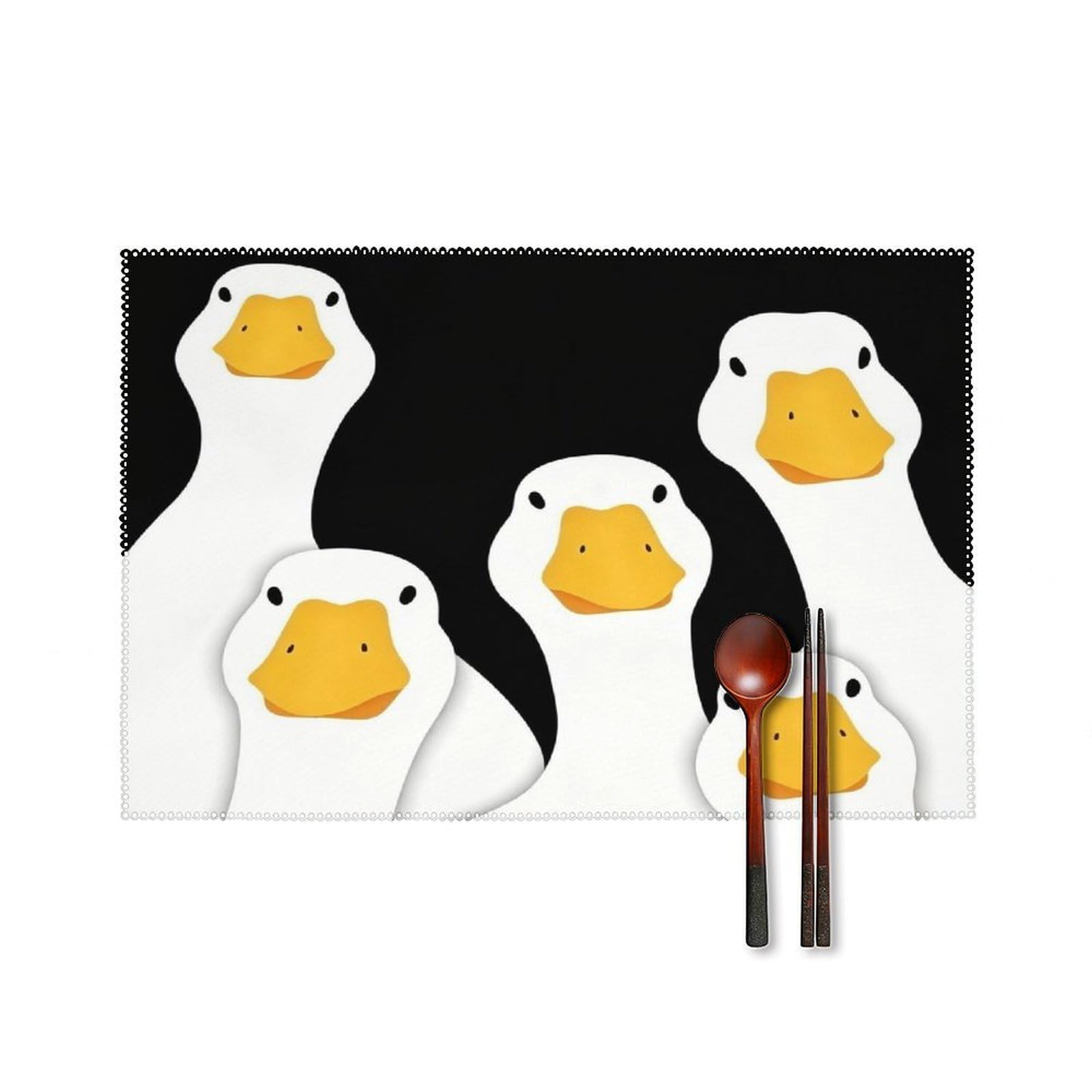 Fekiloot Style Funny Duck Placemats Set Of 6,Table Mat