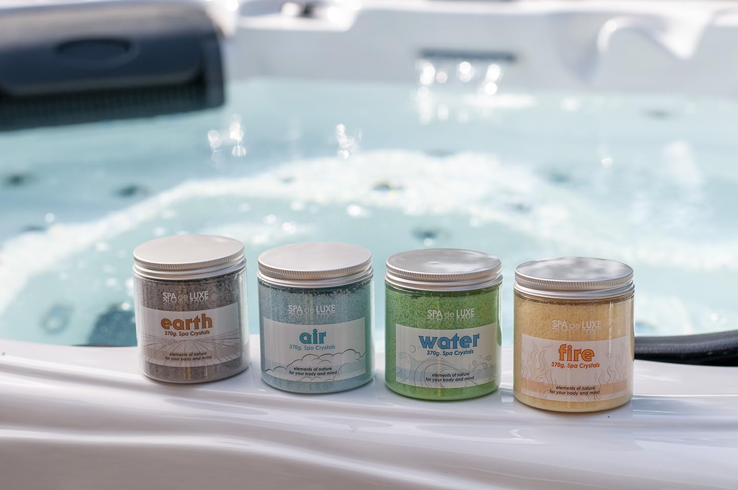 AquaFinesse - Lot de 4 sels de bain Spa de Luxe - Parfums aux quatre éléments - WA26