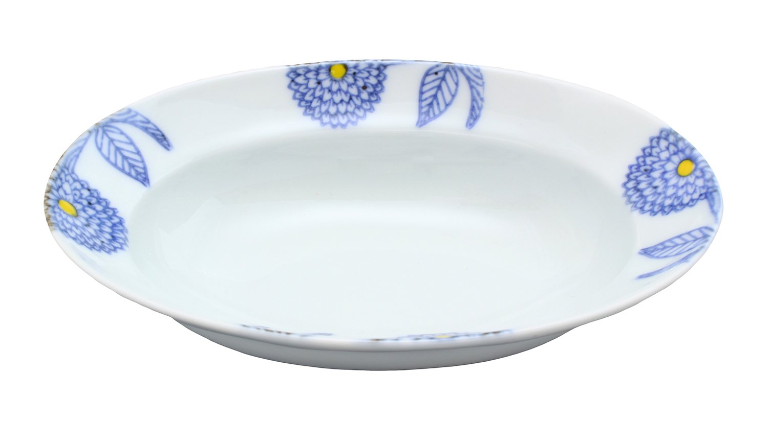 Amazon｜波佐見焼 勲山窯 ダリア 楕円鉢 (小) 青 14-005｜飯碗