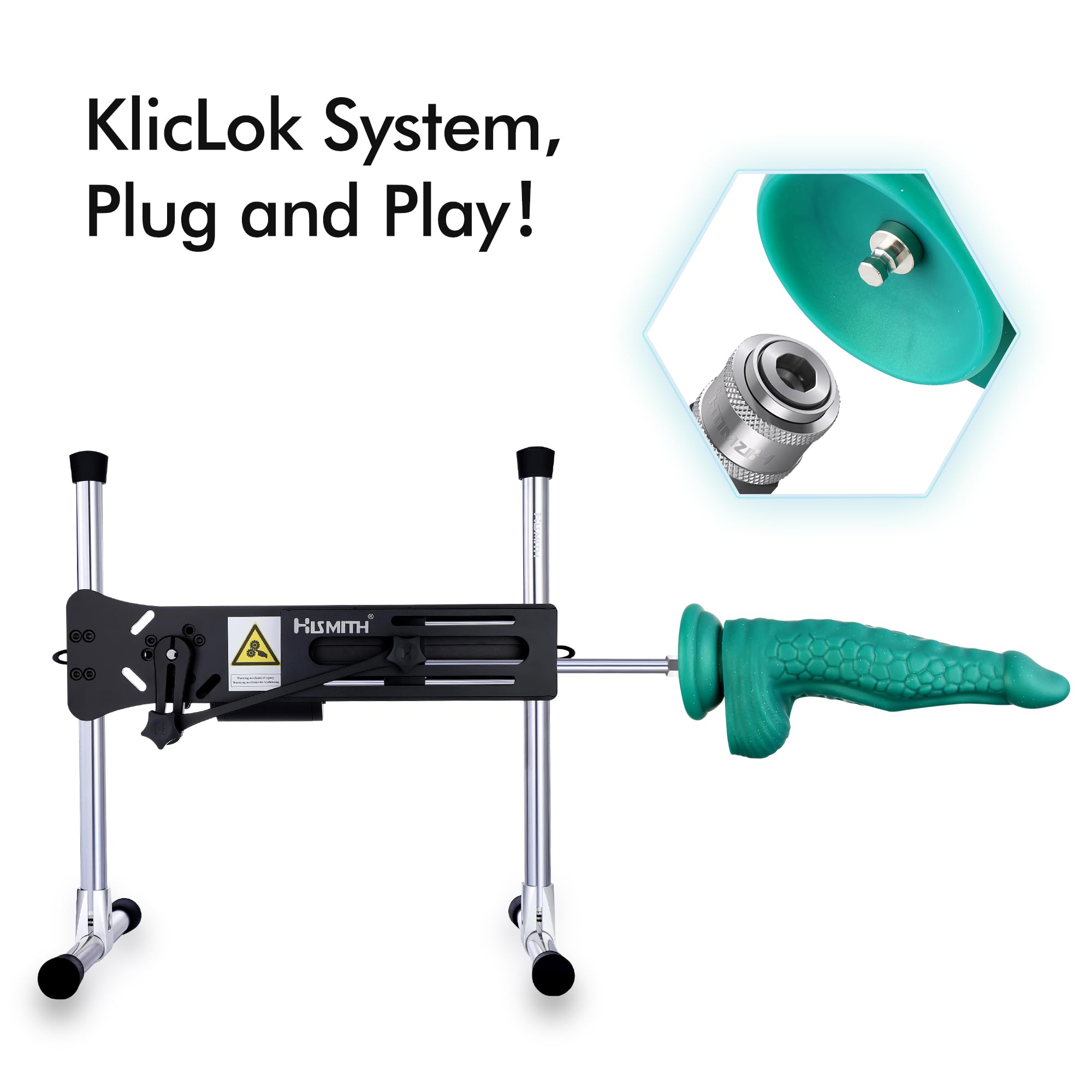 Hismith 9.85” Silicone Dildo with KlicLok System, 7.8” Insertable Length - 2.26 Max Width, Tapered Anal Sex Toy for Sex Machine: 9.85&#x201D; Silicone Dildo