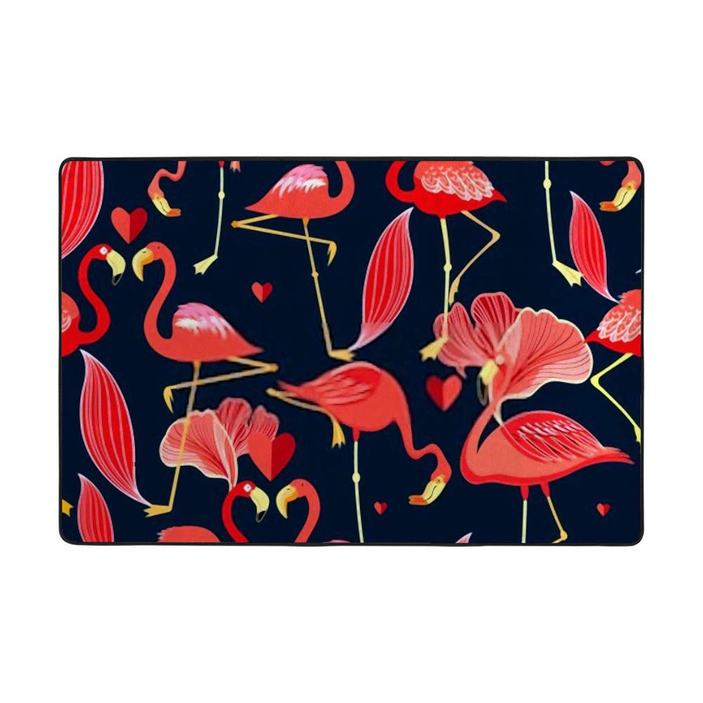 Tapis de salon velours flamant rose grand tapis confortable pour sols froids