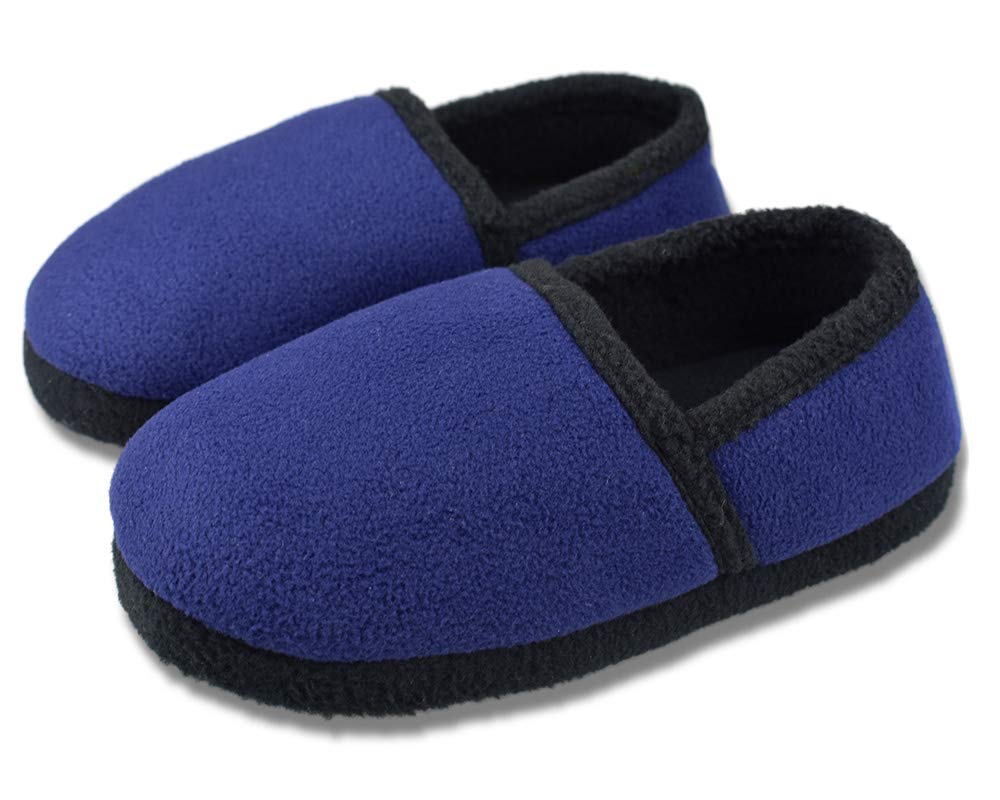 Tirzrro Little/Big Kids Warm Plush Fleece Slippers with Soft Memory Foam Slip-on Indoor Shoes