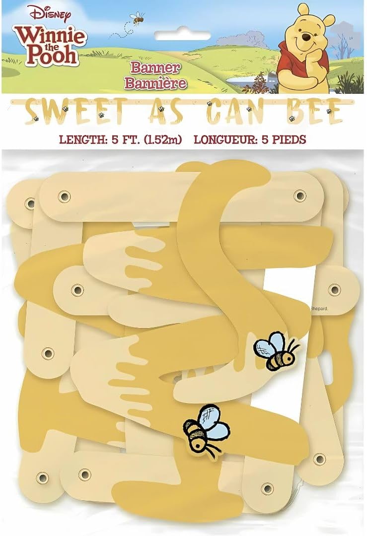 Unique Disney Winnie the Pooh Large Jointed Banner (1 Pc) - Party Decor Accessory for Unforgettable Memories & Adventure, Perfect for Birthdays