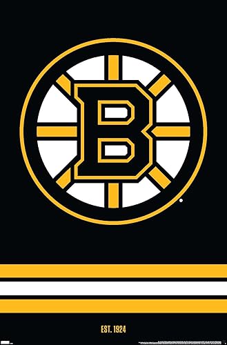 Trends International NHL Boston Bruins - Póster de pared con logotipo 21, 22.375 x 34 pulgadas, versión sin marco