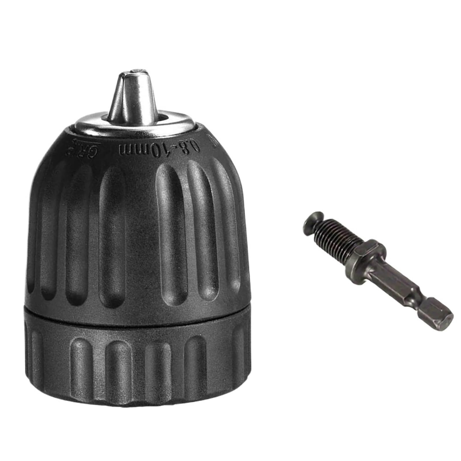 Atxyaa Chuck And Hex Shank Keyless Drill Chuck 0.8-10Mm 3/8-24Unf, Hex Shank/Sds-Plus/Square Quick Grip Adapter, For Drill Bit Screwdriver Tap&Socket(Chuck And Hex Shank)
