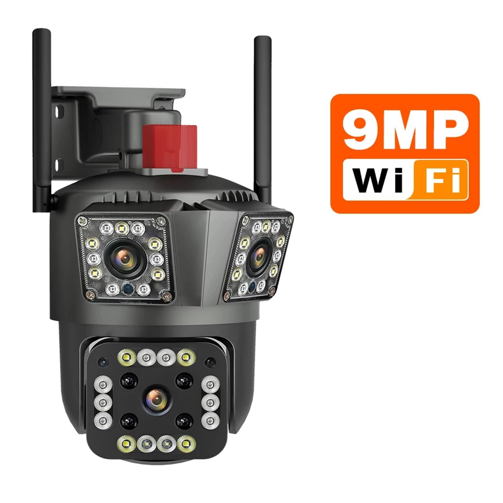 Wodoodporny system bezpieczeństwa PTZ nadzór kamery wideo 3 obiektywy trzy ekrany 5K 9MP HD kamera IP zewnętrzne automatyczne śledzenie Łatwa instalacja(9MP NO Card)