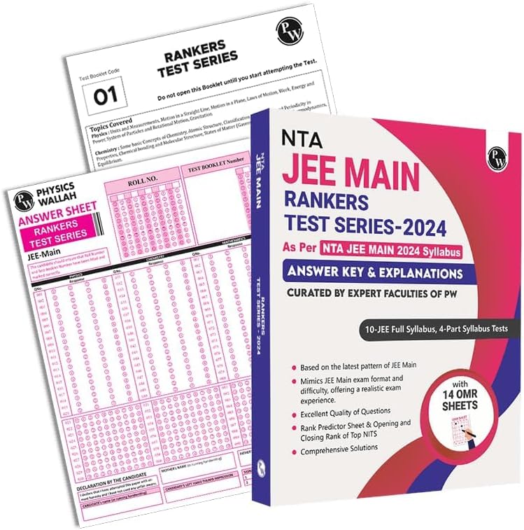 Buy PW NTA JEE MAIN Rankers Test Series - 2024 with Latest Pattern | 10 ...