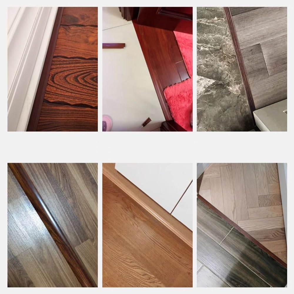 Bande de transition en aluminium en forme de T de 90 cm, bandes de séparation durables au sol de 35,4 pouces, garniture polyvalente for joindre les espaces du sol, les seuils de porte(Grey Oak)