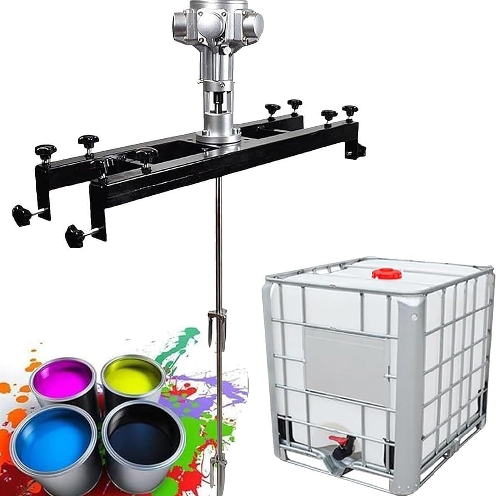 Mieszadło Pneumatyczne IBC - Napędzane Sprężonym Powietrzem z Dwupoziomowym Składanym Śmigłem ze Stali Nierdzewnej | Do Mieszania Farby, Chemikaliów, Klejów i Zastosowań Przemysłowych | Bezpieczne dla
