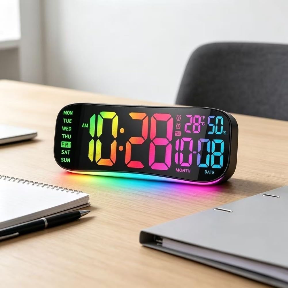 para reloj Despertador Digital LED con Noche para reloj Despertador