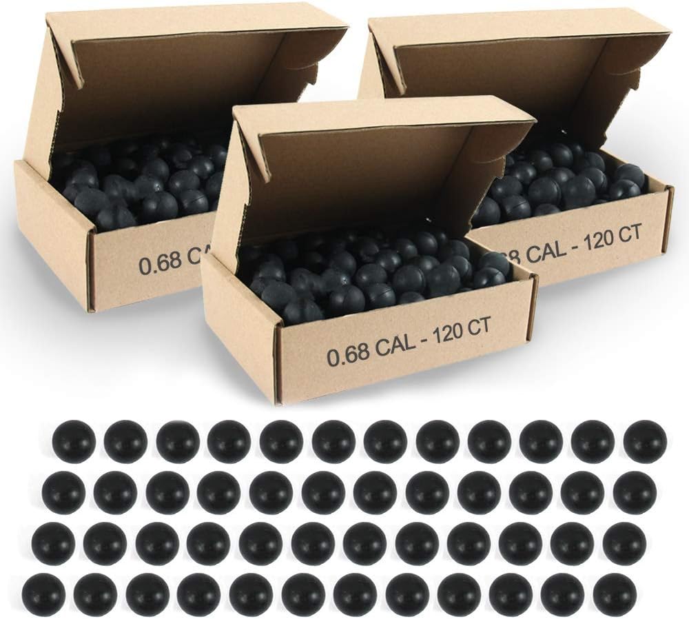 VLIKE Paintball .68 Caliber Rubber Ball Soft Reusable Training Paintballs (.68 Caliber, 360-Bake)
