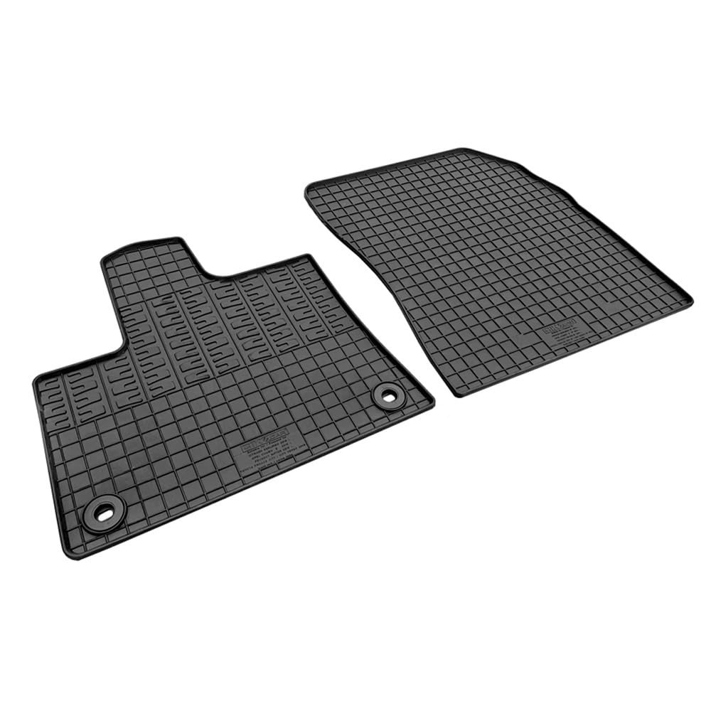 Set Tapis de Caoutchouc Compatible avec Citroën e-Berlingo & Opel Combo-e & Peugeot e-Rifter/e-Partner & Toyota City/Verso EV 2024- (2-pièces + Points de fixage), Noir